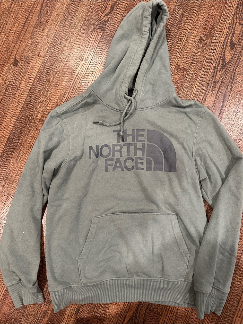 The North Face Men’s Crewneck Hoodie in Sage Green with Dark Logo